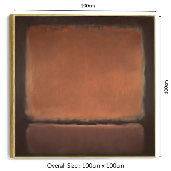Orange Red Rust Framed Canvas Artwork Rothko Style - Abstract Warmth