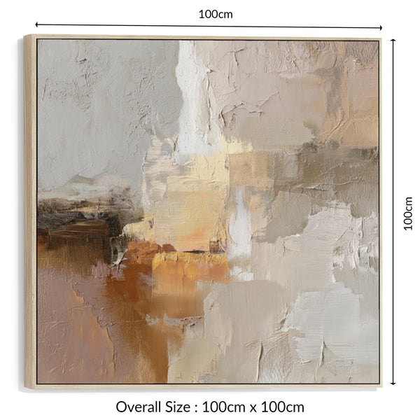 Blush Pink Neutral Framed Artwork on Canvas Harmony Wish