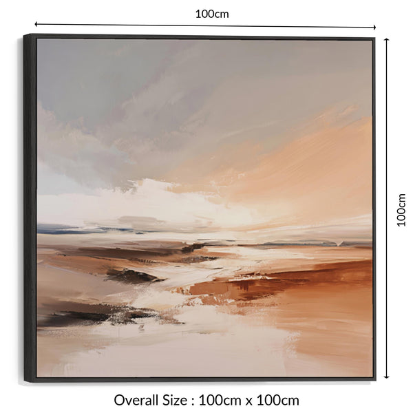 Terracotta Flow - Framed Rust Abstract Wall Art