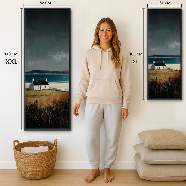 Tall Framed Scottish Print on Canvas Before the Storm