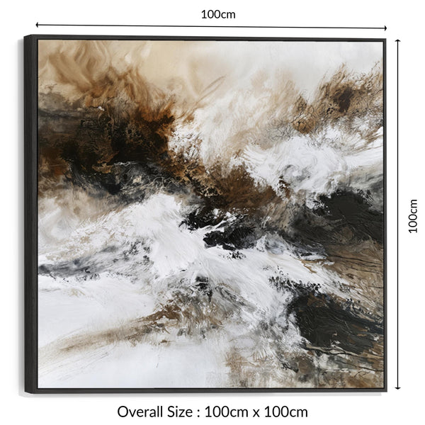 Brown White Abstract Framed Wall Art - Umber Solace