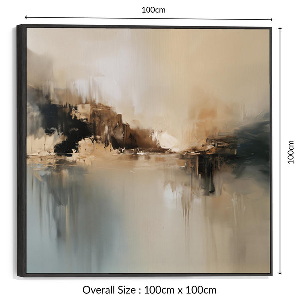 Golden Teal Sunrise Square Artwork Canvas - Hazy Shores
