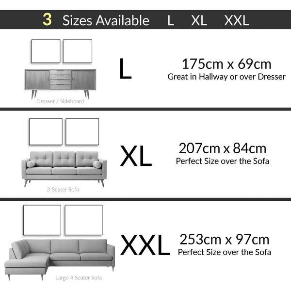 Extra Large Oversized Framed Wall Art Pair - Neutral Set of 2