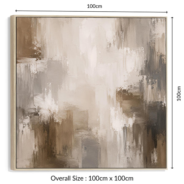Nude Beige Brown Wall Art Framed Print | Mocha Abstract Canvas