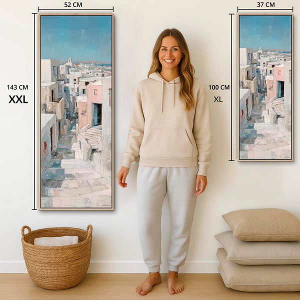 Tall Hallway Framed Wall Art Canvas Print Narrow Mykynos Path