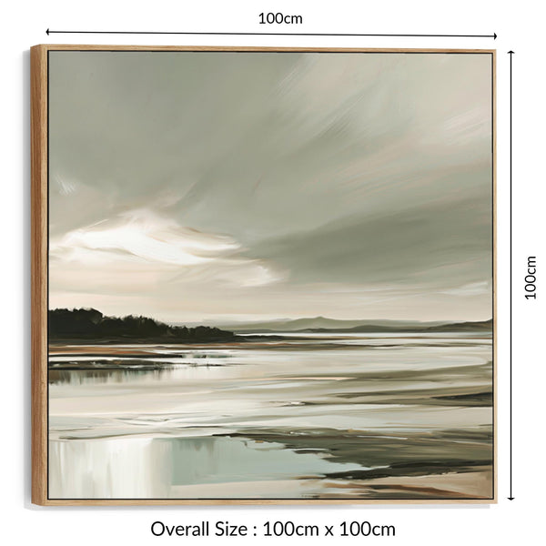 Irish Coastal Framed Wall Art Canvas - Erris Shore - Sage Green