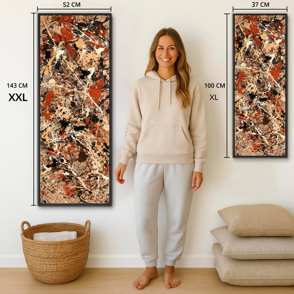 Hallway Framed Canvas Picture - Beige Rust Entrance Way Art