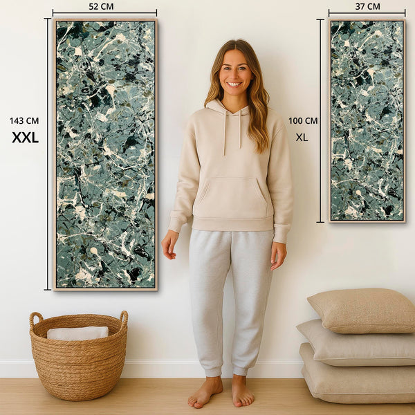 Tall Upright Framed Picture - Abstract Jackson Pollock Style