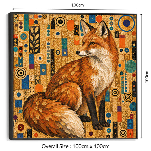 Large Gustav Klimt inspired Framed Canvas Wall Art - Foxy