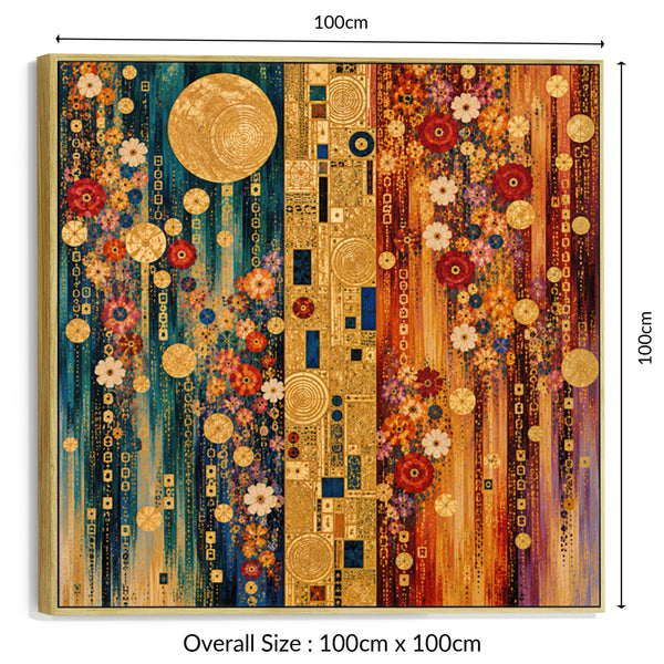 Colourful Vibrant Gustav Klimt inspired Framed Canvas Wall Art