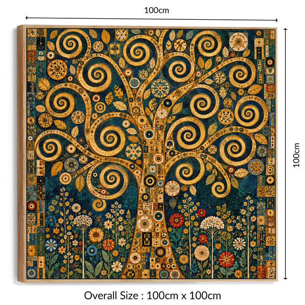 Large Life Tree Gustav Klimt inspired Framed Canvas Art