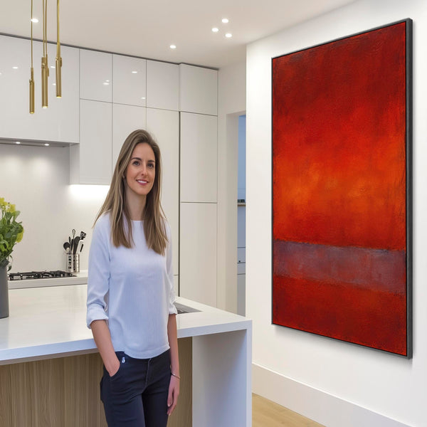 Huge Mark Rothko inspired Framed Canvas Wall Art - Late Glow