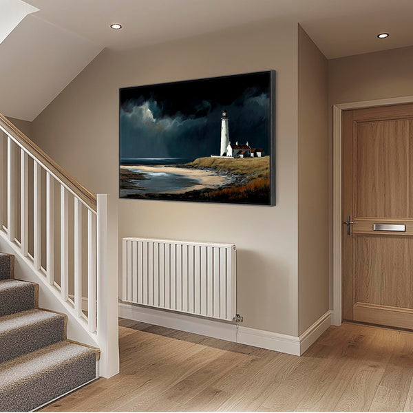 Extra Large Framed Scottish Canvas Artwork - Lighthouse - Calm before the Storm