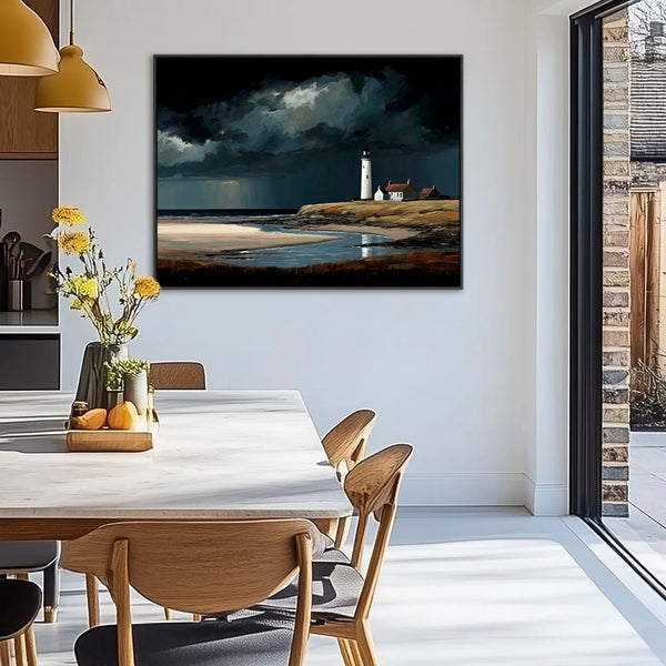 Extra Large Scottish Framed Art - Lighthouse - Last Light