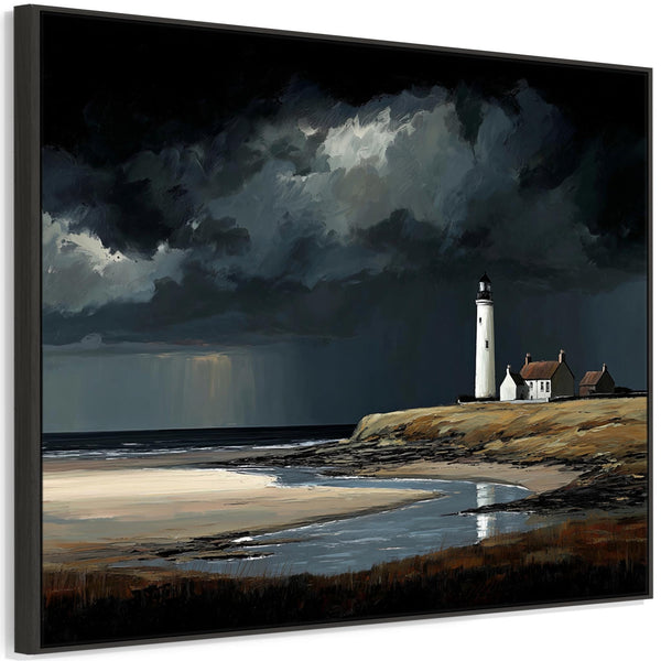 Extra Large Scottish Framed Art - Lighthouse - Last Light