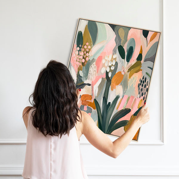 Colourful Kitchen Canvas Floral Wall Art - Frame Included