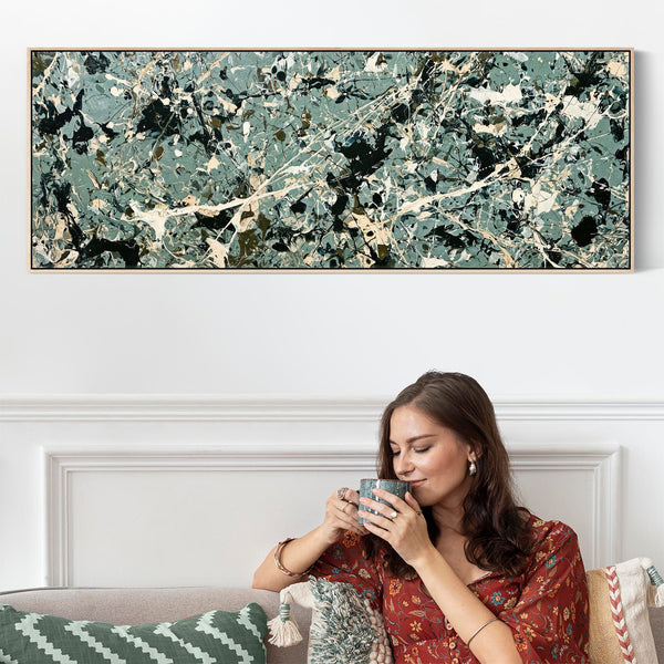 Bedroom Picture - Abstract Jackson Pollock Style over Bed Art