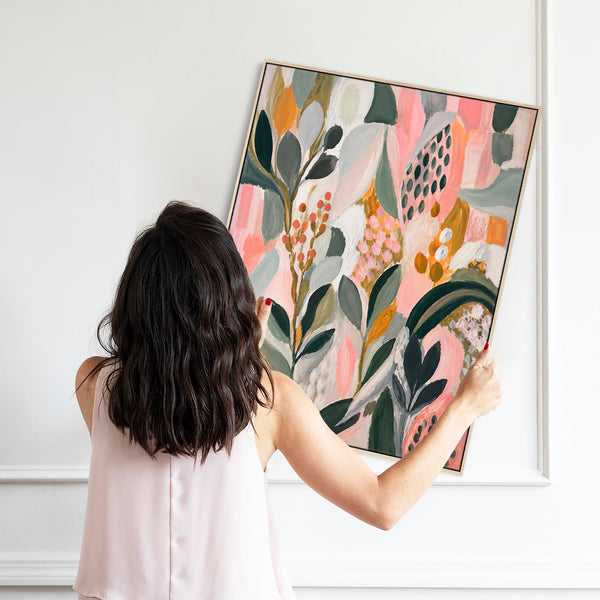 Colourful Kitchen Floral Wall Art Canvas - Frame Included