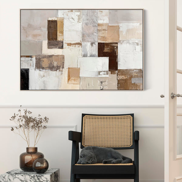 Hallway Framed Canvas Picture - Warm Neutral Entrance Artwork