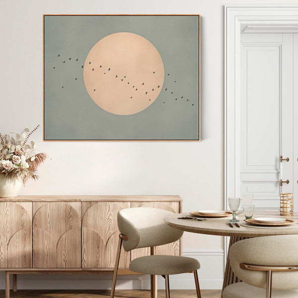 Living Room Framed Wall Art Lounge Picture - Sage Green
