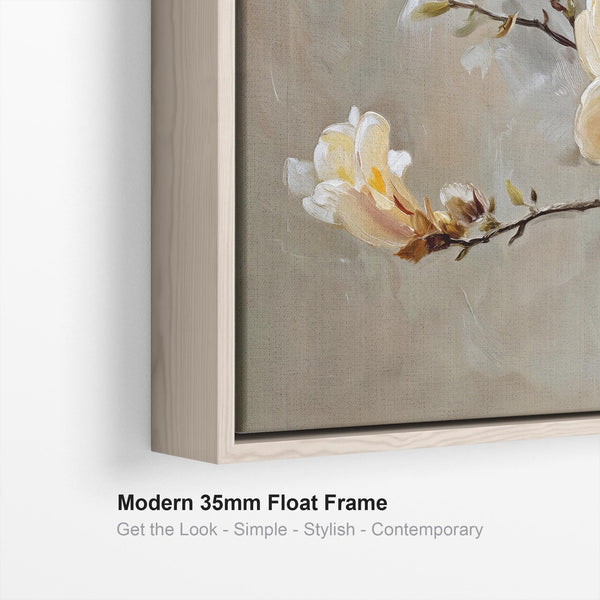 Large Living Room Framed Canvases Magnolia Blossom - Set of 2