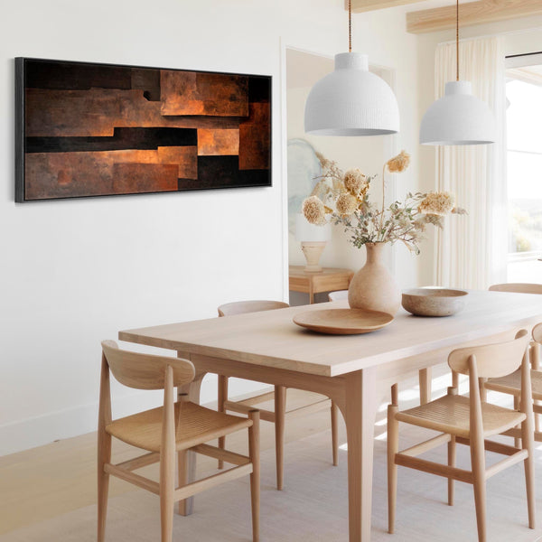 Wide Rust Brown Orange Horizontal Wall Art - Molten Earth