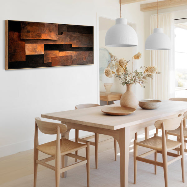 Wide Rust Brown Orange Horizontal Wall Art - Molten Earth