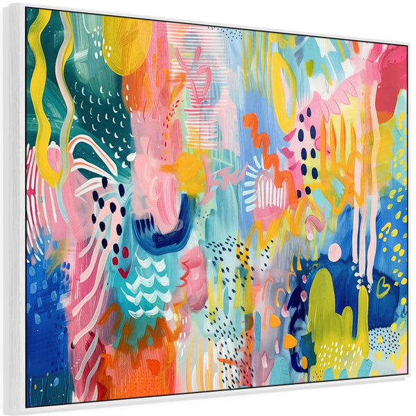 Multi-Coloured Unique Abstract Framed Wall Art Colourful Illusions