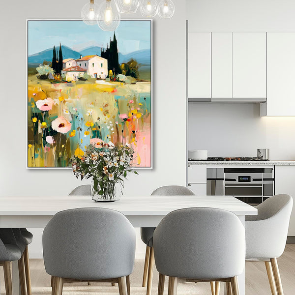 Colourful Tuscany Landscape 3 Wall Art Canvas Print Framed