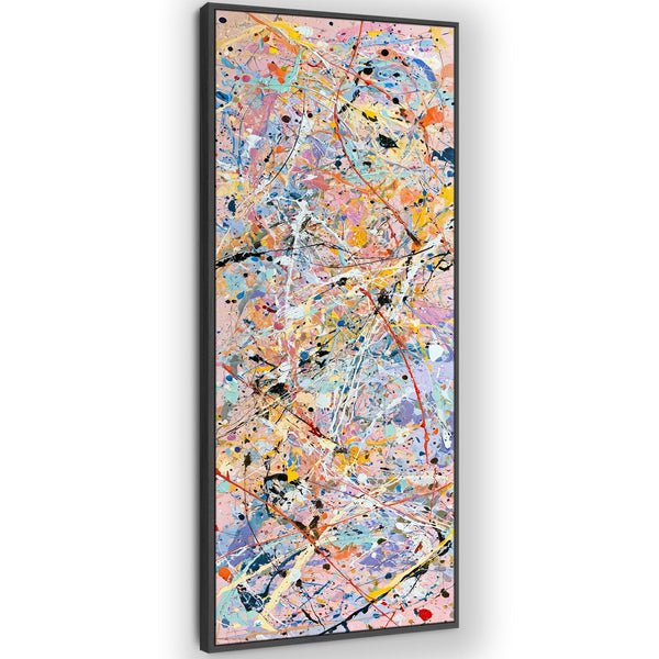 Tall Jackson Pollock Style - Abstract Vibrant Framed Wall Art