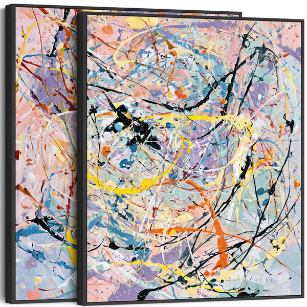Colourful Abstract Art Splash - Kitchen Canvas Pictures Framed