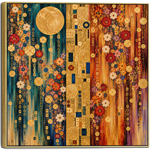 Colourful Vibrant Gustav Klimt inspired Framed Canvas Wall Art