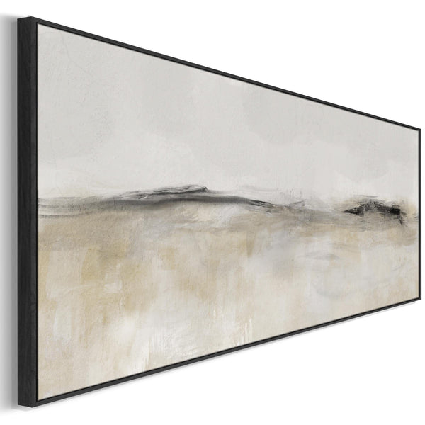 Horizontal Bedroom Wall Art over Bed Neutral Beige Black Long Abstract Panoramic