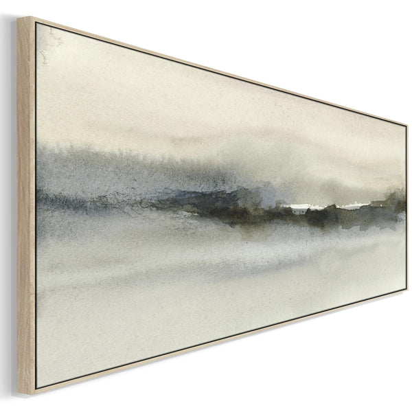 Wide Neutral Taupe Bedroom Wall Art over Bed Horizontal Abstract Panoramic