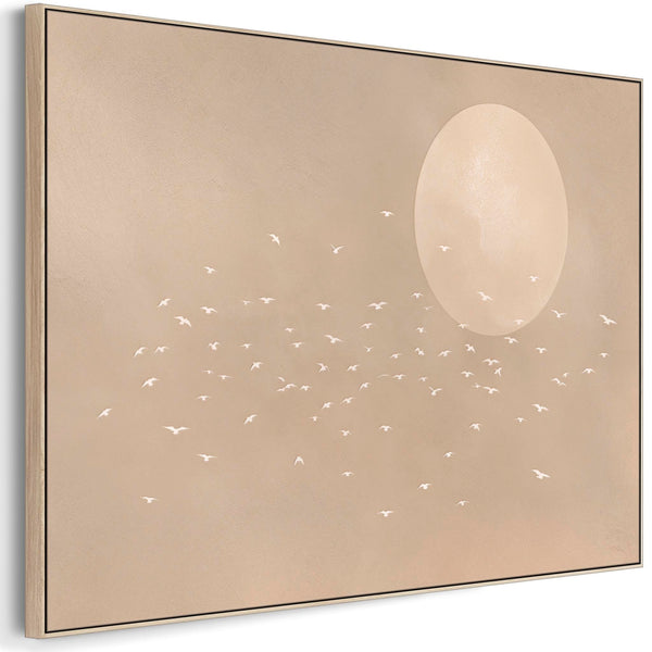 Neutral Beige Japandi - Canvas Wall Art - Frame Included