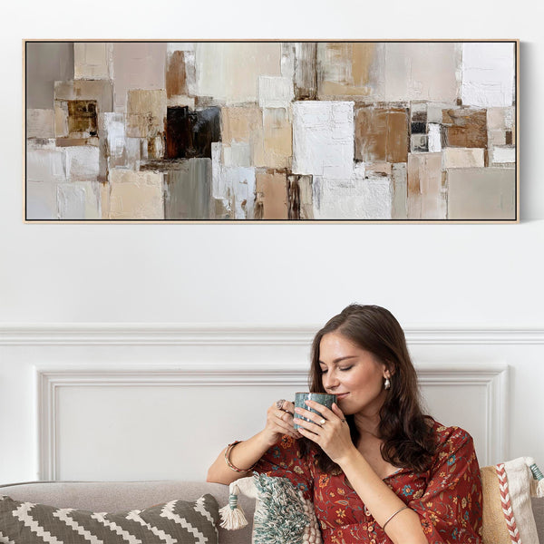 Wide Long Canvas Art Print Framed Warm Earth Panoramic