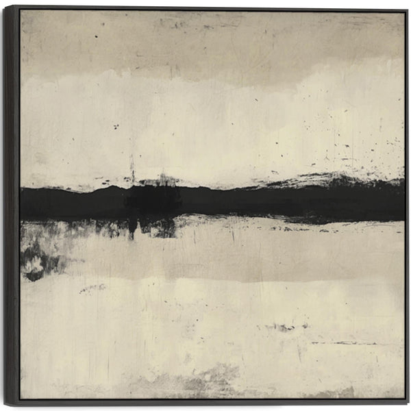 Hallway Entrance Hall Framed Wall Art Print Canvas - Neutral Black