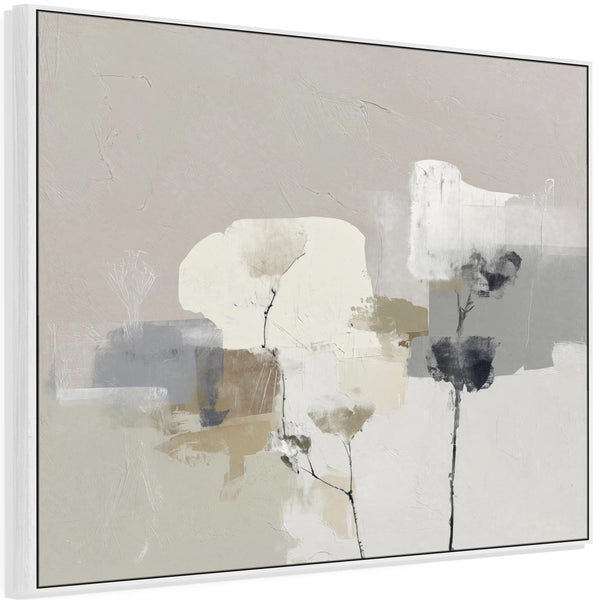 Neutral Abstract Framed Wall Art - Floral Dream - for Living Room