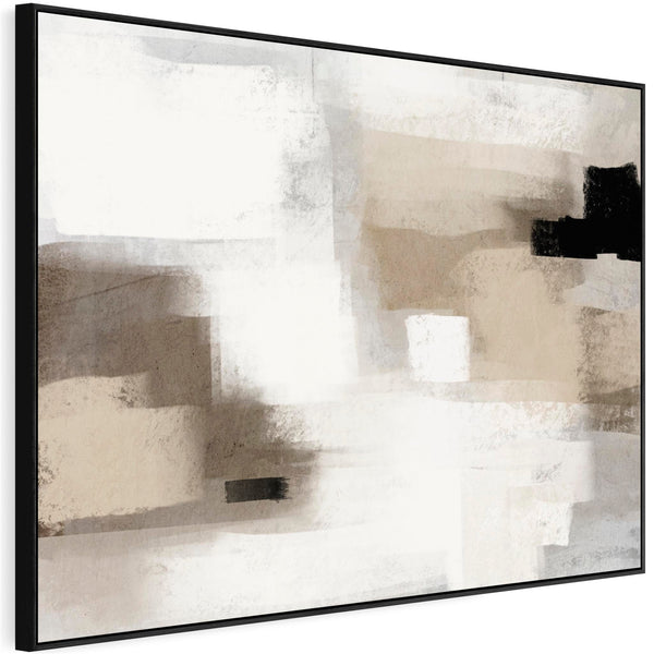 Neutral Wall Art Prints - Framed Canvas for Living Room - Beige - Cream