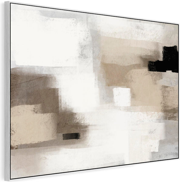 Neutral Wall Art Prints - Framed Canvas for Living Room - Beige - Cream