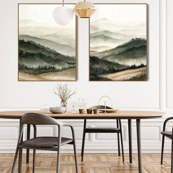 Extra Large Framed Wall Art Pair Canvases Set of 2 - Casentino