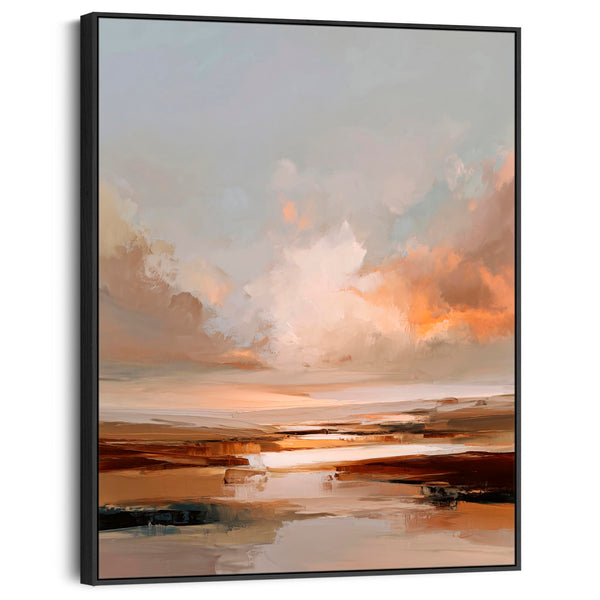 Abstract Landscape - Umber Rust Sunrise Framed Wall Art Print