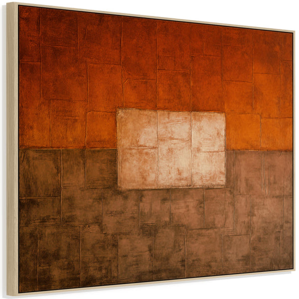 Rust Orange Canvas Artwork Framed - Autumn Patina