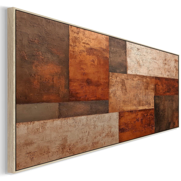 Rusty Umber Orange Horizontal Wall Art - Wide Shades of Autumn