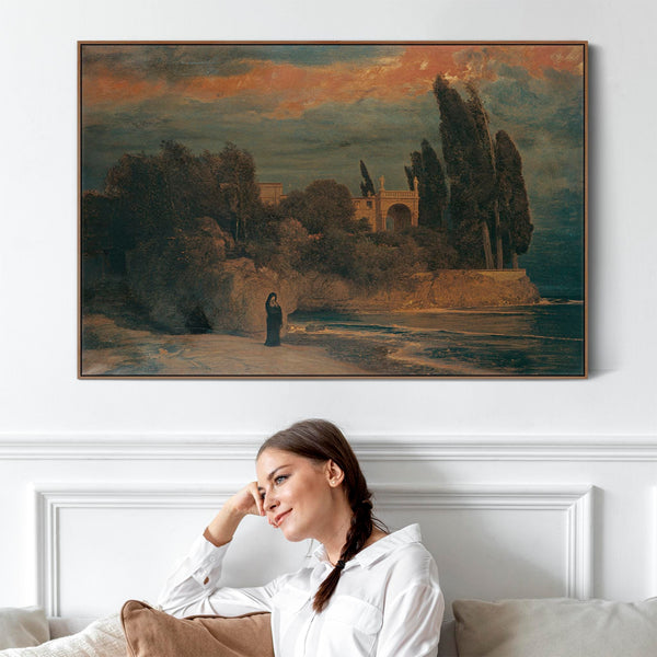 Arnold Boecklin Villa by the Sea Framed Artwork Print on Canvas