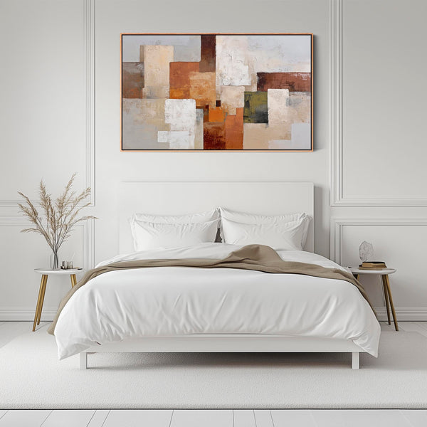 Rust Orange Grey Stone Canvas Artwork Framed Earth Whispers