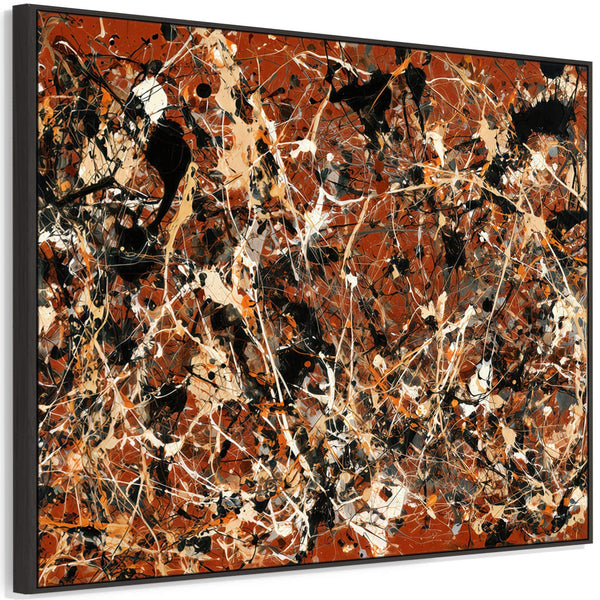 Large Abstract Rust Lounge Art - Framed Canvas for Living Room