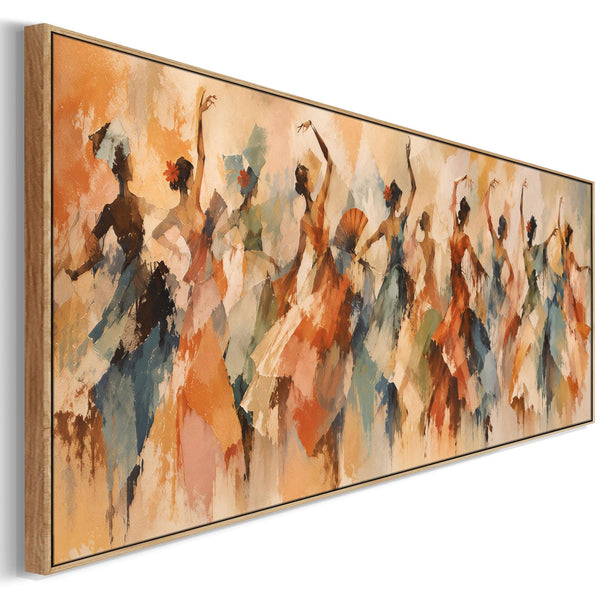 Warm Bedroom Abstract Framed Canvas over Bed - Flamenco Parade