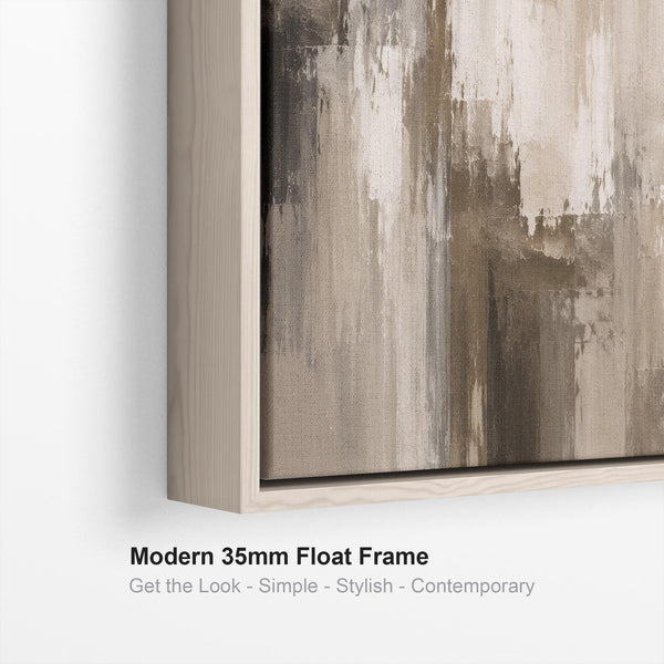 Bedroom Framed Wall Art Over the Bed - Nude Brown Cream Canvas