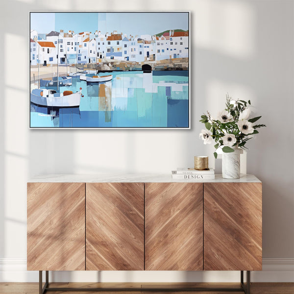 Extra Large Coastal Canvas Wall Art - Framed Oversized Artwork of Cornwall